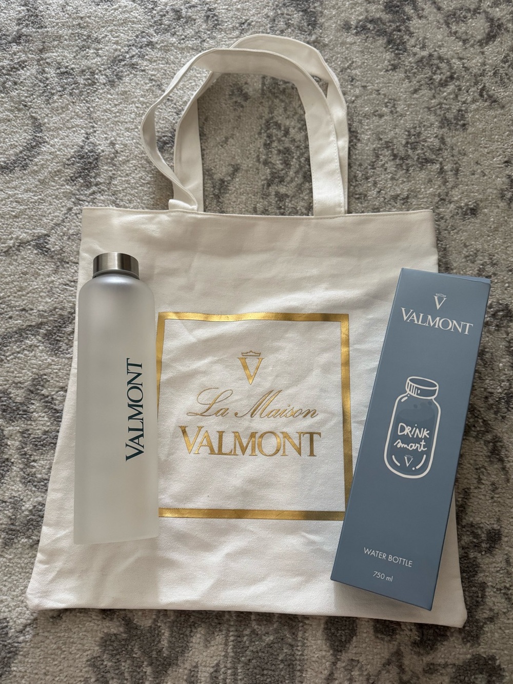 Valmont La Maison Water Bottle + Tote Bag Gift Set | New, Never Used